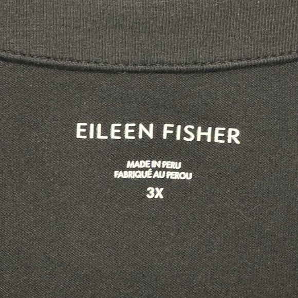Eileen Fisher Dress 3X Black Pima Cotton Stretch Jersey Knit Pockets Easy Fit - Picture 3 of 10